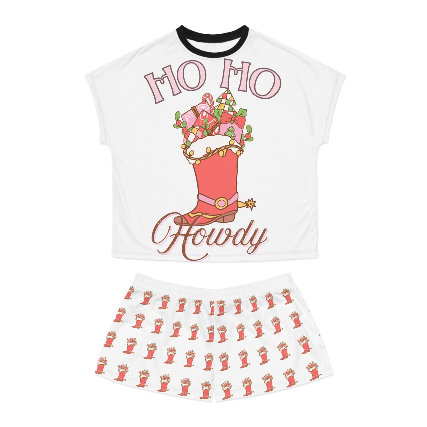 Festive Women's Short Pajama Set – Ho Ho Howdy Design
