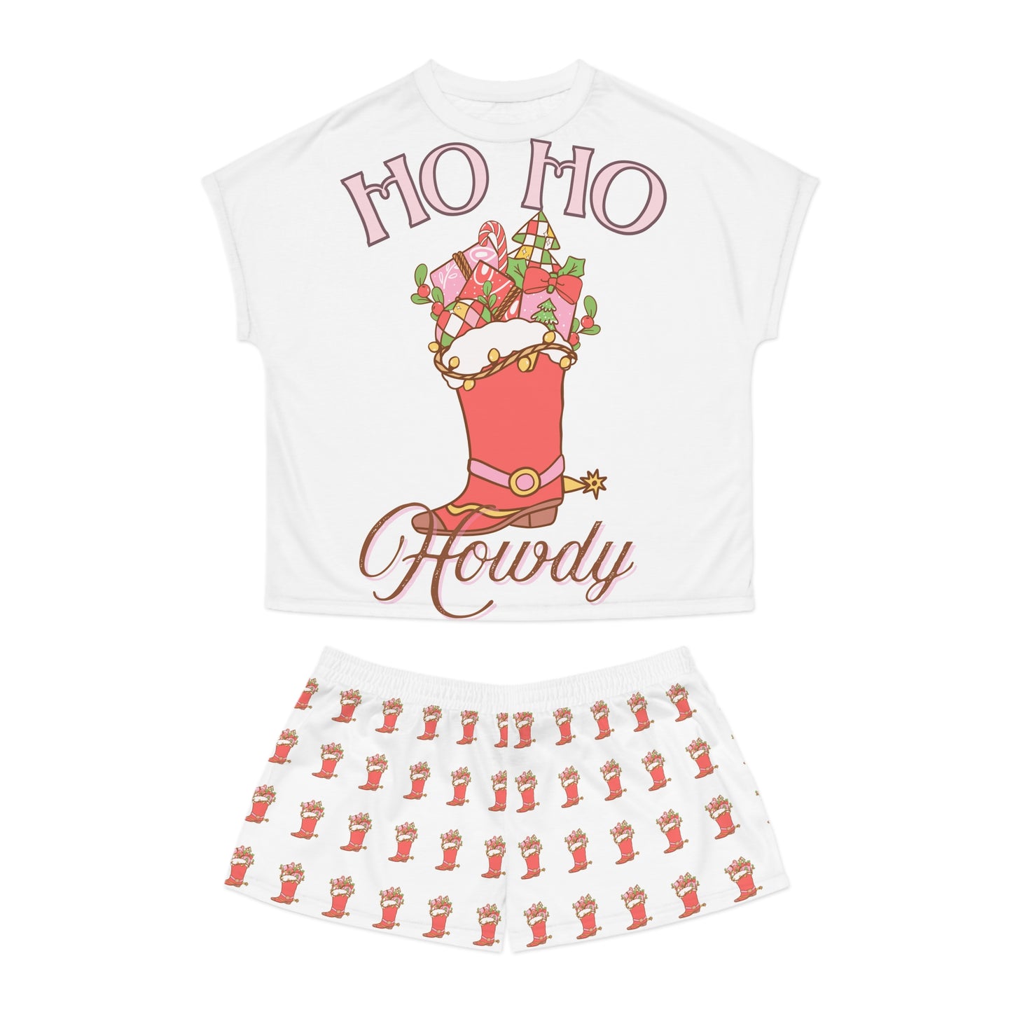 Festive Women's Short Pajama Set – Ho Ho Howdy Design
