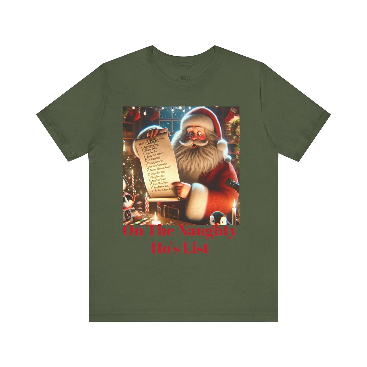 Funny Christmas Unisex Tee - On the Naughty Ho's List