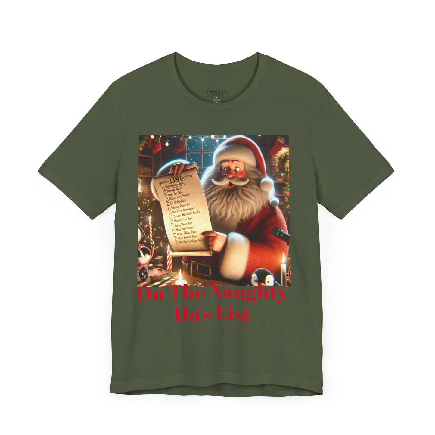 Funny Christmas Unisex Tee - On the Naughty Ho's List